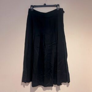 Vintage Banana Republic Black Wool Blend Pleated Midi Skirt Sz 12